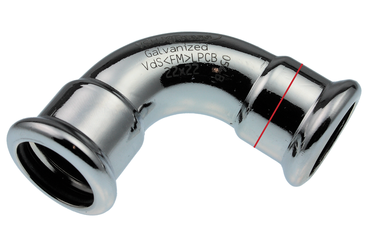 AIPS VSH XPress C-Stahl Bogen mit leak-before-pressed-Funktion 22 i/i 90 Grad EPDM O-Ring