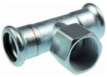 AIPS VSH XPress C-Stahl T-Stück mit Innengewinde mit leak-before-pressed-Funktion EPDM O-Ring