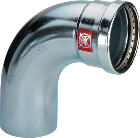 Viega Prestabo XL-Bogen 90° mit 1 Muffe SC-Contur Stahl unlegiert, verzinkt, Modell 1116.1XL VdS-Zulassung