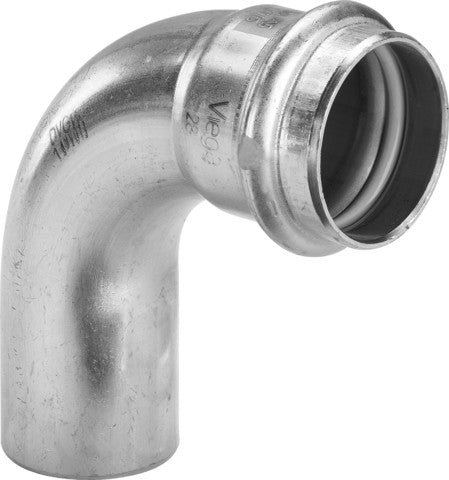 Viega Sanpress Inox G-Bogen 90° mit 1 Muffe SC-Contur Stahl nichtrostend, Modell 0216.1