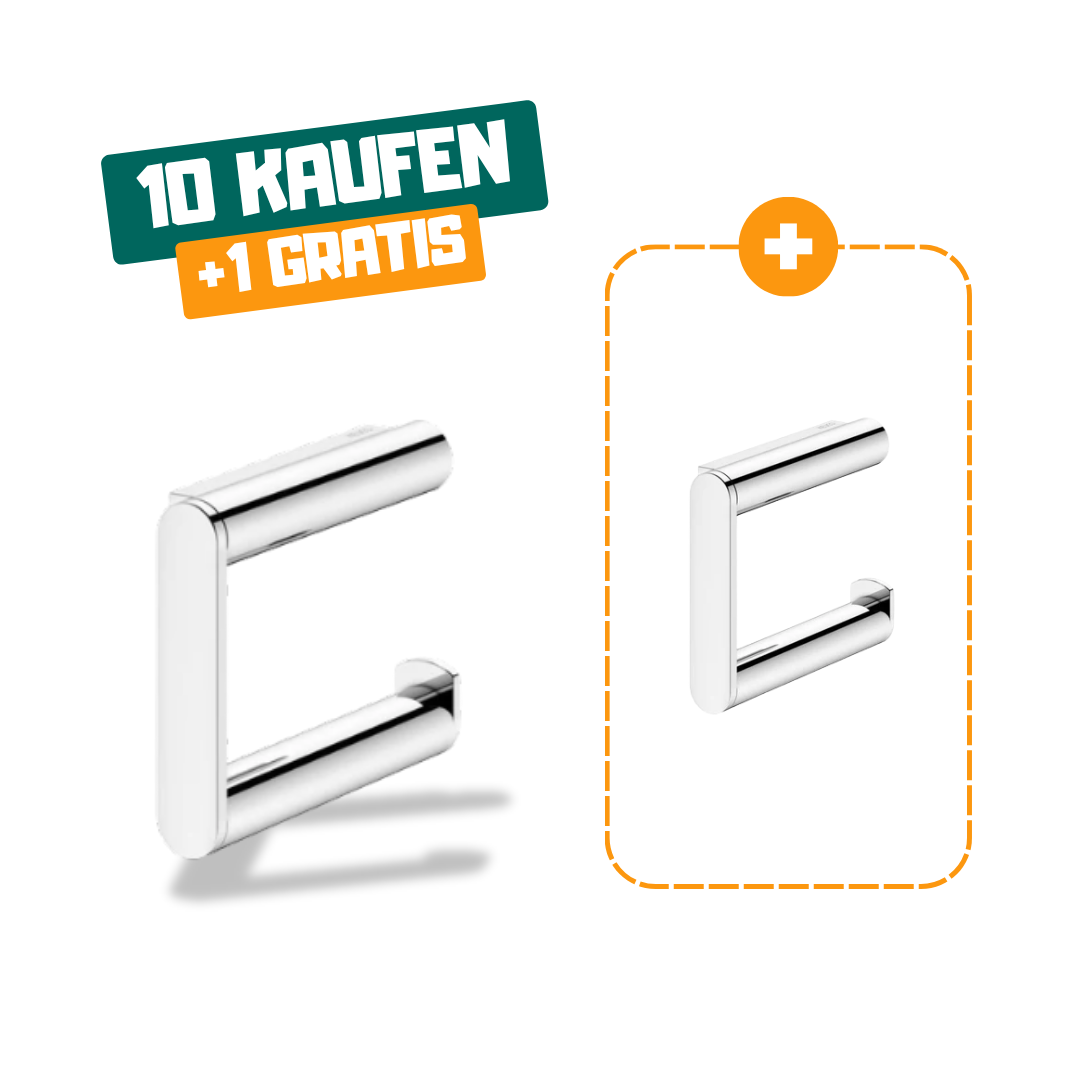 10+1 | KEUCO Plan Toilettenpapierhalter offene Form, rechte Ausführung verchromt