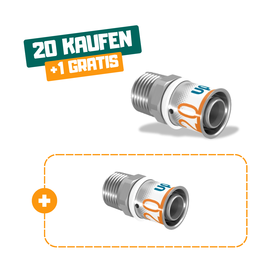 20+1 | Uponor S-Press PLUS Übergangsnippel 20-R1/2"MT