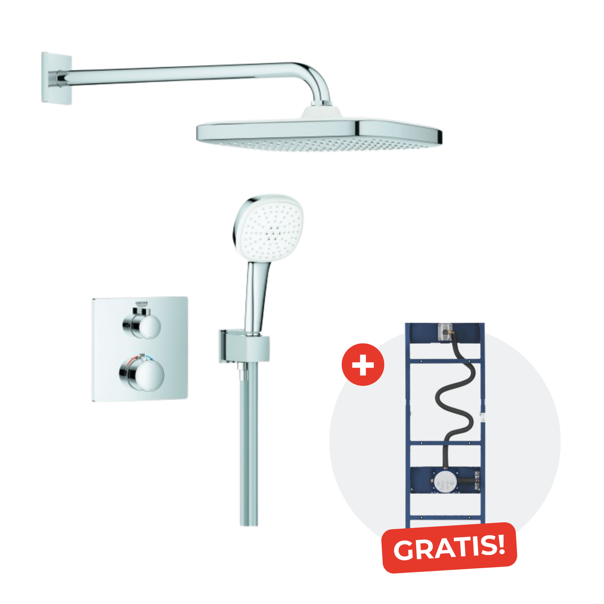 GROHE UP-Duschsystem Grohtherm 2 ASV für Duschrahmen Mono chrom