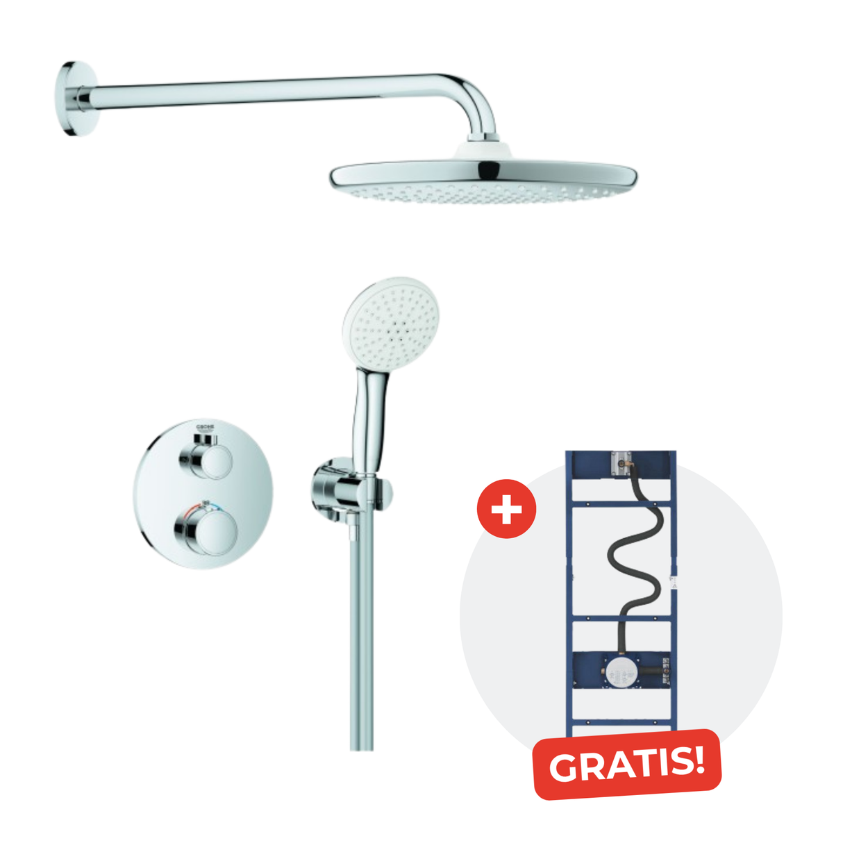 GROHE UP-Duschsystem Grohtherm 2 ASV für Duschrahmen Mono chrom