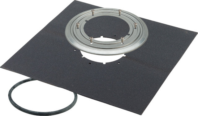 Viega-Klemmflansch aus Edelstahl rostfrei m. O-Ring u. 6 Schrauben mit Dichtungsbahn 500 x 500 mmaus EPDM Nr. 4998.3