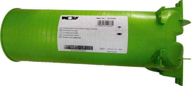 Wolf Anschlussteil für Schlauch DN63/52 Ventil DN125, 90Grad, Länge 325mm