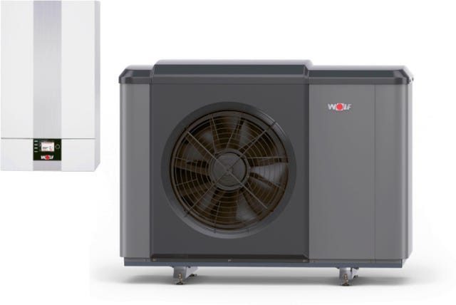 Wolf Wärmepumpe CHA-Monoblock mit E-Heizelement Innen- und Außenaufstellung, R290, witterungsabhängige Regelung