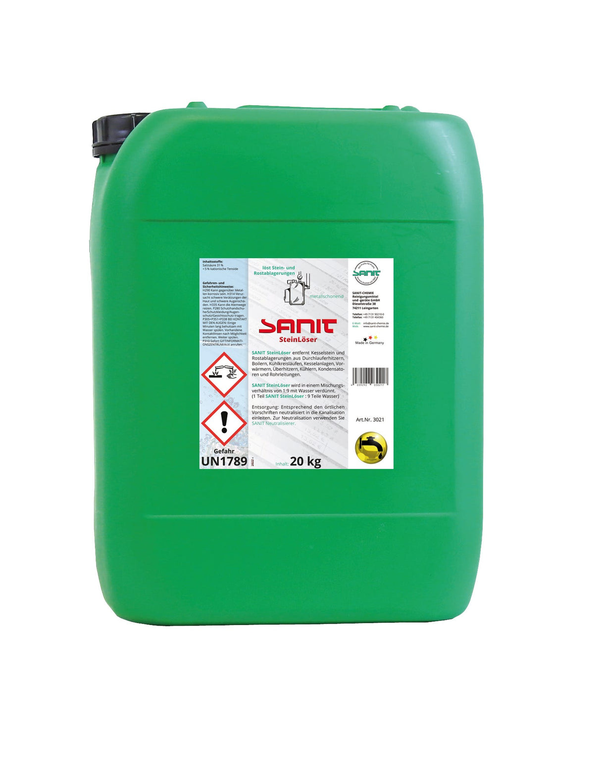 Profi-Konzentrat (20 kg) zum schnellen und problemlosen Entfernen von Kalk, Rost, Urinstein, Kesselstein oder ähnlichen Ablagerungen in Rohrleitungen, Heizschlangen, Kesselanlagen etc. Kraftvoll und wirkungsstark, einfach in der Anwendung.