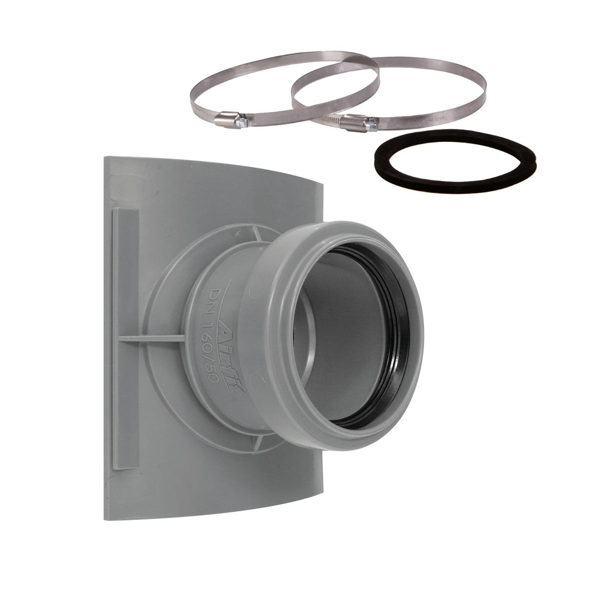 airfit Sattel-Abzweig incl. 2 Befestigungsschellen, W2, Brandverhütet nach DIN 4102-B2 EN 13501-1-E, EN 11925-2