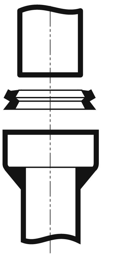 Düker Verbindung Tecotect-se-Dichtung aus Ethylen-Propylen-Dien-Kautschuk (EPDM), schwarz, Einsteck-Übergangsring, ohne Schlauchklemme