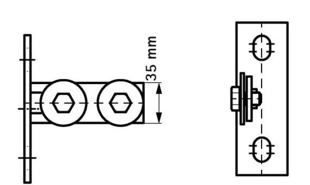 Montagefertig mit zwei vormontierten Klemmschrauben und anwenderfreundlich befestigt Walraven Strut Stirnflansch senkrecht für 41 x 21/41/21D (ev) RapidStrut® Schienen schnell und einfach als Traversen in Schächten, Kanälen oder Gestellen.