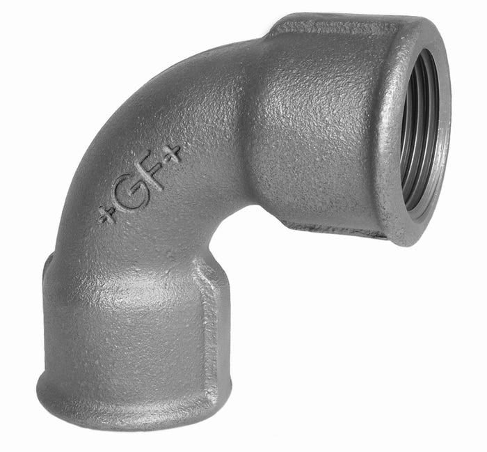GF Temperguss Bogen 90°, kurz, 2A schwarz