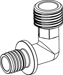 TECEflex Winkelübergangsnippel, Siliziumbronze