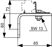 TECEprofil Befestigungswinkel zur Befestigung der Profilrohre am Baukörper