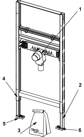 TECEprofil Waschtischmodul mit UP-Geruchsverschluss, Bauhöhe 1120 mm