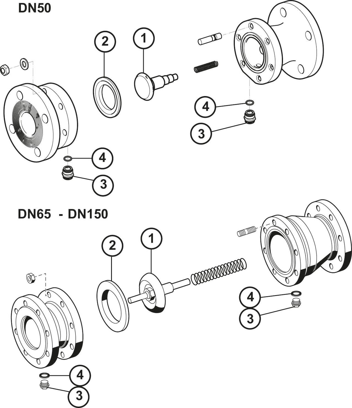 Resideo Rückflussverhinderer RV283S Flansch, pulverbeschichtet blau, Gusseisen, PN 16, EPDM-Dichtung