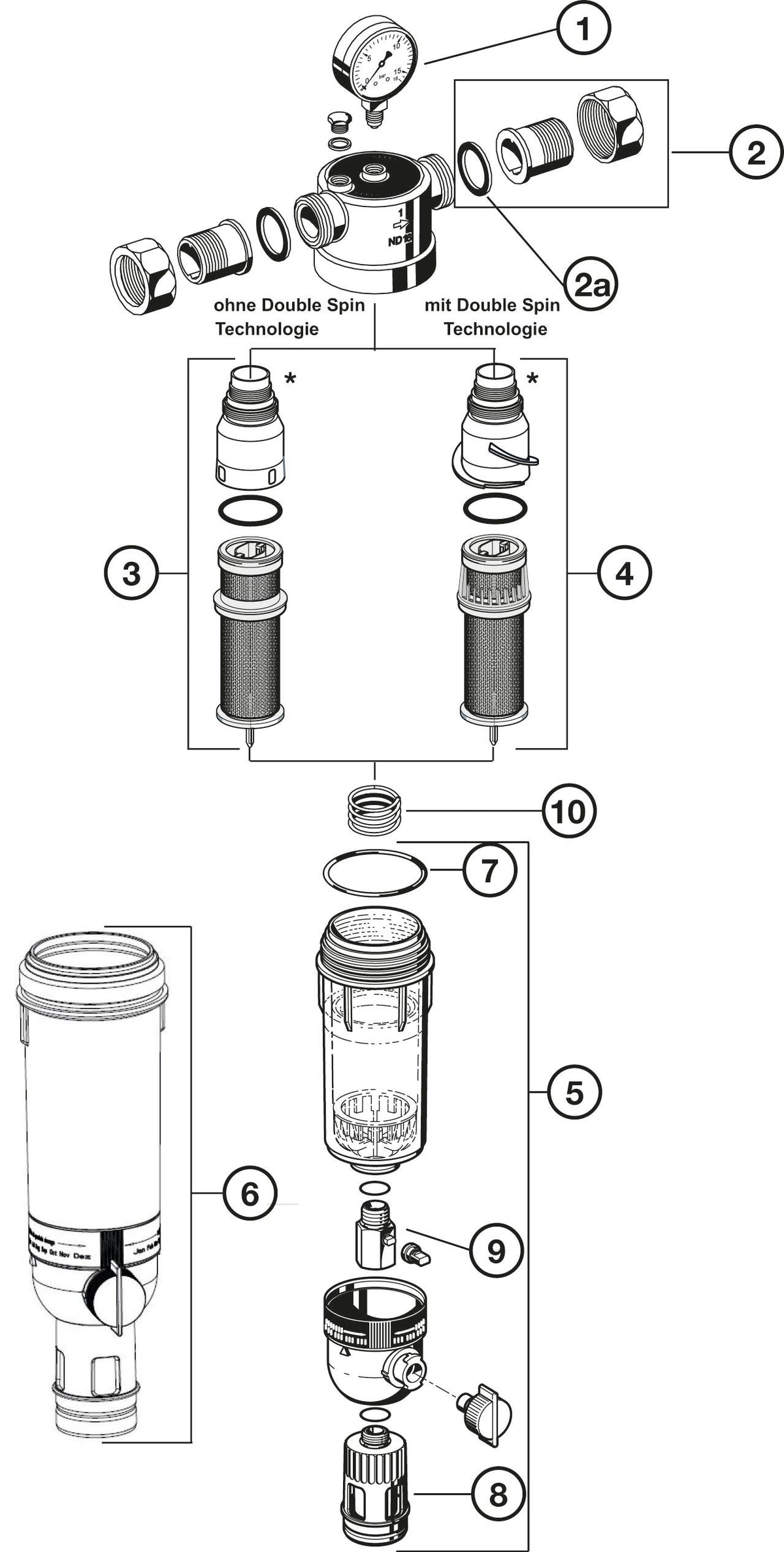 Resideo Hauswasser-Feinfilter F76S Messing AA