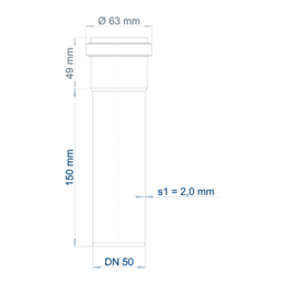 POLO-KAL NG Steckmuffenrohr 150 mm