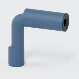 POLO-KAL Siphonbogen lang Winkel 90°, 2-teilig, Polypropylen (PP), mit Dichtungsmaterial aus EPDM, blau