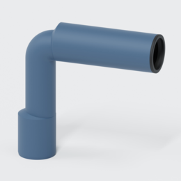 POLO-KAL Siphonbogen lang Winkel 90°, 2-teilig, Polypropylen (PP), mit Dichtungsmaterial aus EPDM, blau
