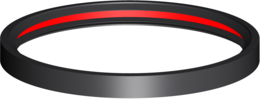 Doppellippendichtring für Überschiebmuffe aus sonstigem Werkstoff mit 1 Lippe, von außen nicht abdichtend