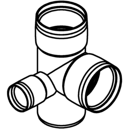 POLO-KAL XS Eckdoppelabzweig aus Polypropylen (PP) mit Monotec-Muffesohlegleichen Abgängen