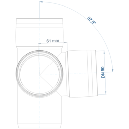 POLO-KAL XS Eckdoppelabzweig aus Polypropylen (PP) mit Monotec-Muffesohlegleichen Abgängen