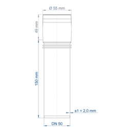 POLO-KAL XS Steckmuffenrohr DN 50