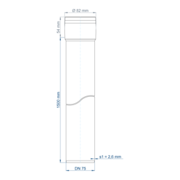POLO-KAL XS Steckmuffenrohr DN 75