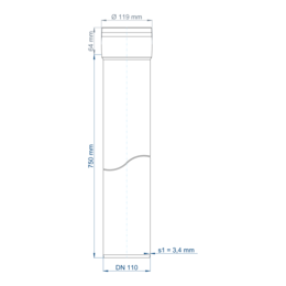 POLO-KAL XS Steckmuffenrohr DN 110