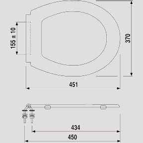 WC-Sitz ohne Deckel Thermoplast ES-Scharniere weiß