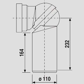 WC-Universalanschluss 0-90Gr DN100 weiß