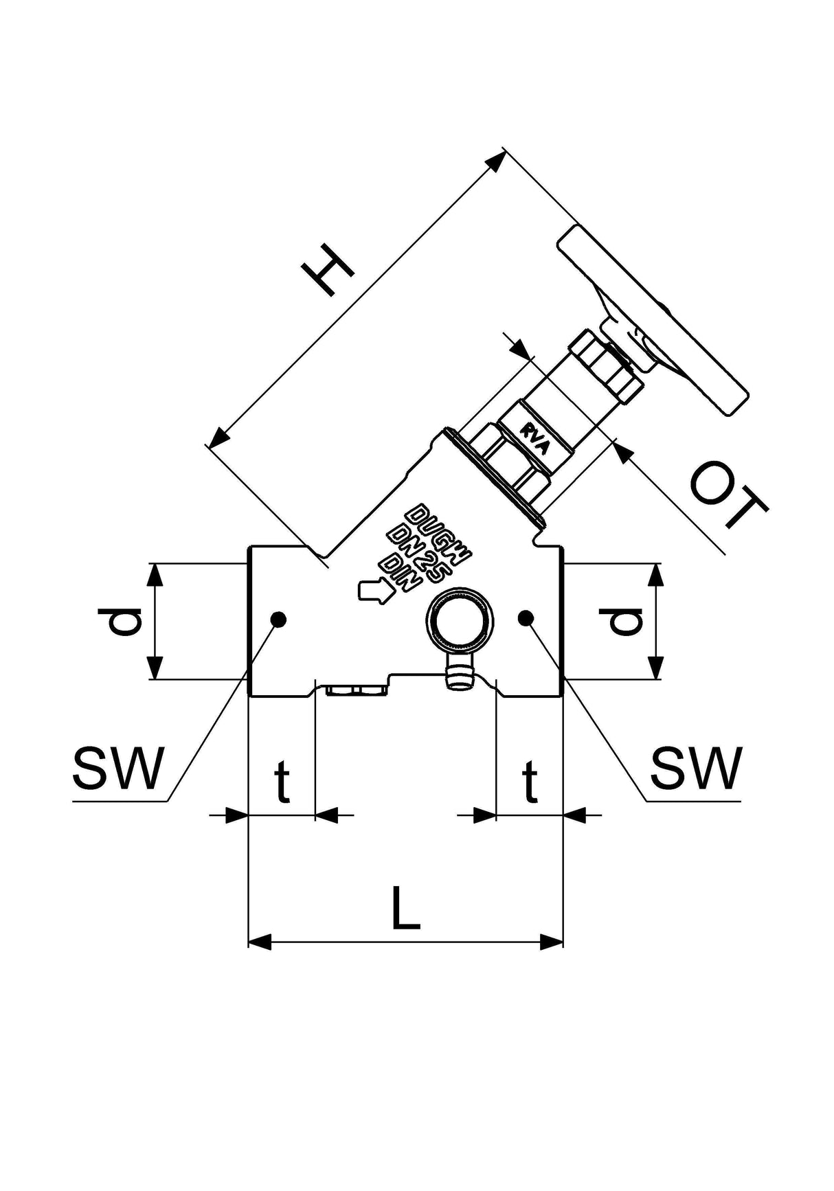 JS KFR-Ventil mit Muffenanschluss, mit Entleerung, mit nicht steigender Spindel, Innengewinde, DVGW geprüft