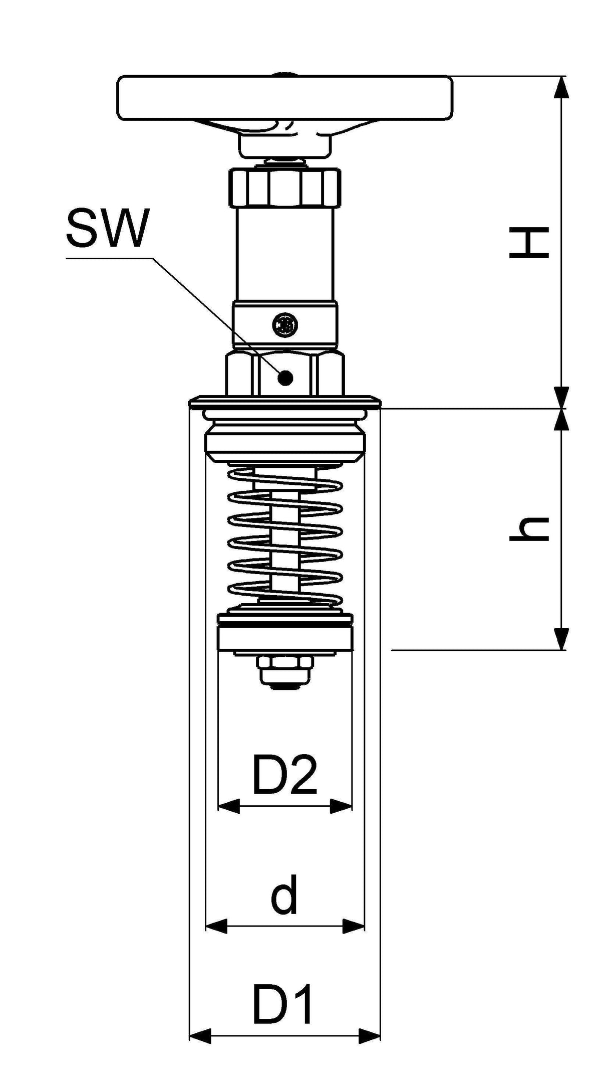 JS Fettkammer-Oberteil für KFR-Ventil, DIN 3502, mit nicht steigender Spindel, mit EPDM Dichtung