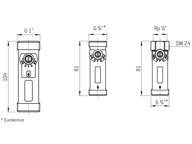 Taconova statisches Abgleichventil DN15 TacoSetter Inline 100