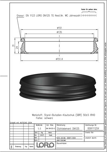 LORO-X DICHTELEMENT aus Elastomer für Steckmuffenverbindung