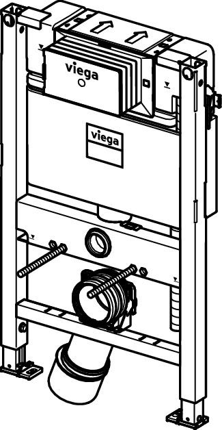 Viega WC Element Prevista Dry 8533 mit Dusch WC Anschluss 820 mm