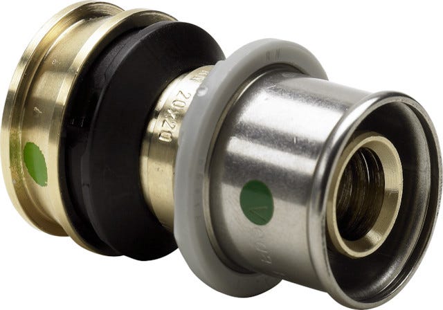 Viega Raxofix-Übergangskupplung mit SC-Contur für Übergang auf Sanfix, Siliziumbronze, Modell 5315.9