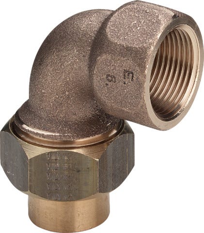Viega Übergangsverschraubung 90° Tülle Messing, Winkel Rotguss, konischdichtend, winklig, Modell 94096G
