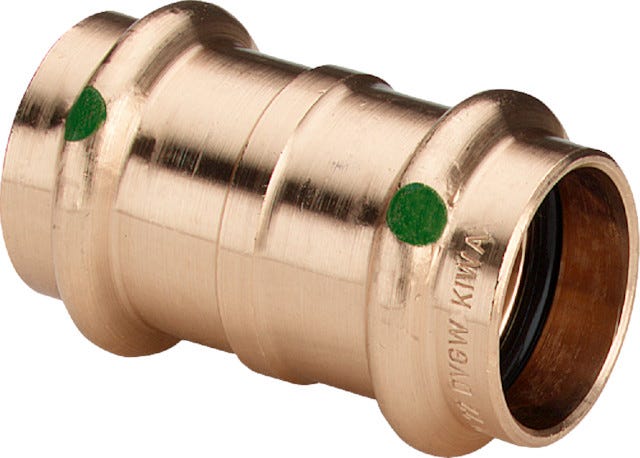 Viega Sanpress-Muffe mit SC-Contur Rotguss oder Siliziumbronze, Modell 2215