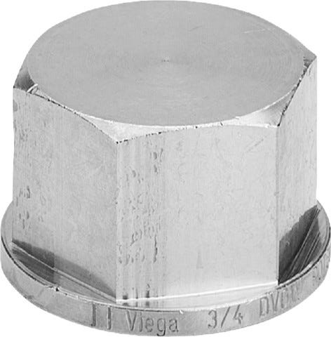 Viega Kappe Rotguss, Modell 3301, Rp-Gewinde, Mehrkant, MB (female) Kappe