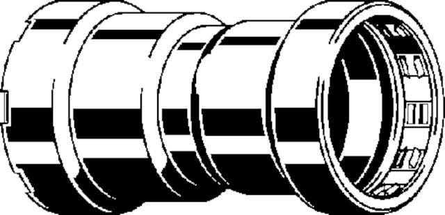 Viega Megapress-Reduziermuffe mit SC-Contur Stahl unlegiert, Zink-Nickel-Beschichtung, Modell 4215.7