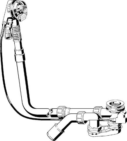 Viega Multiplex Trio-Ab-/Überlauf Funktionseinheit Modell 6161 DN: 40/50 mit Ablaufloch-Ø 52 für Badewanne