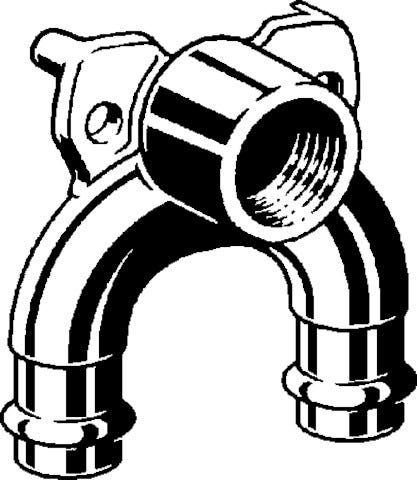Viega Sanpress-Doppelwandscheibe mit SC-Contur Rotguss oder Siliziumbronze, Modell 2228.7 d1: 15 Rp: ½ d2: 15