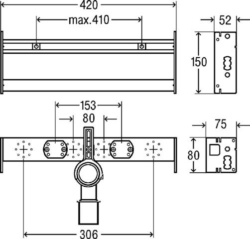 Viega WT Modul Prevista Dry Plus 8545 in 420 mm Stahl verzinkt
