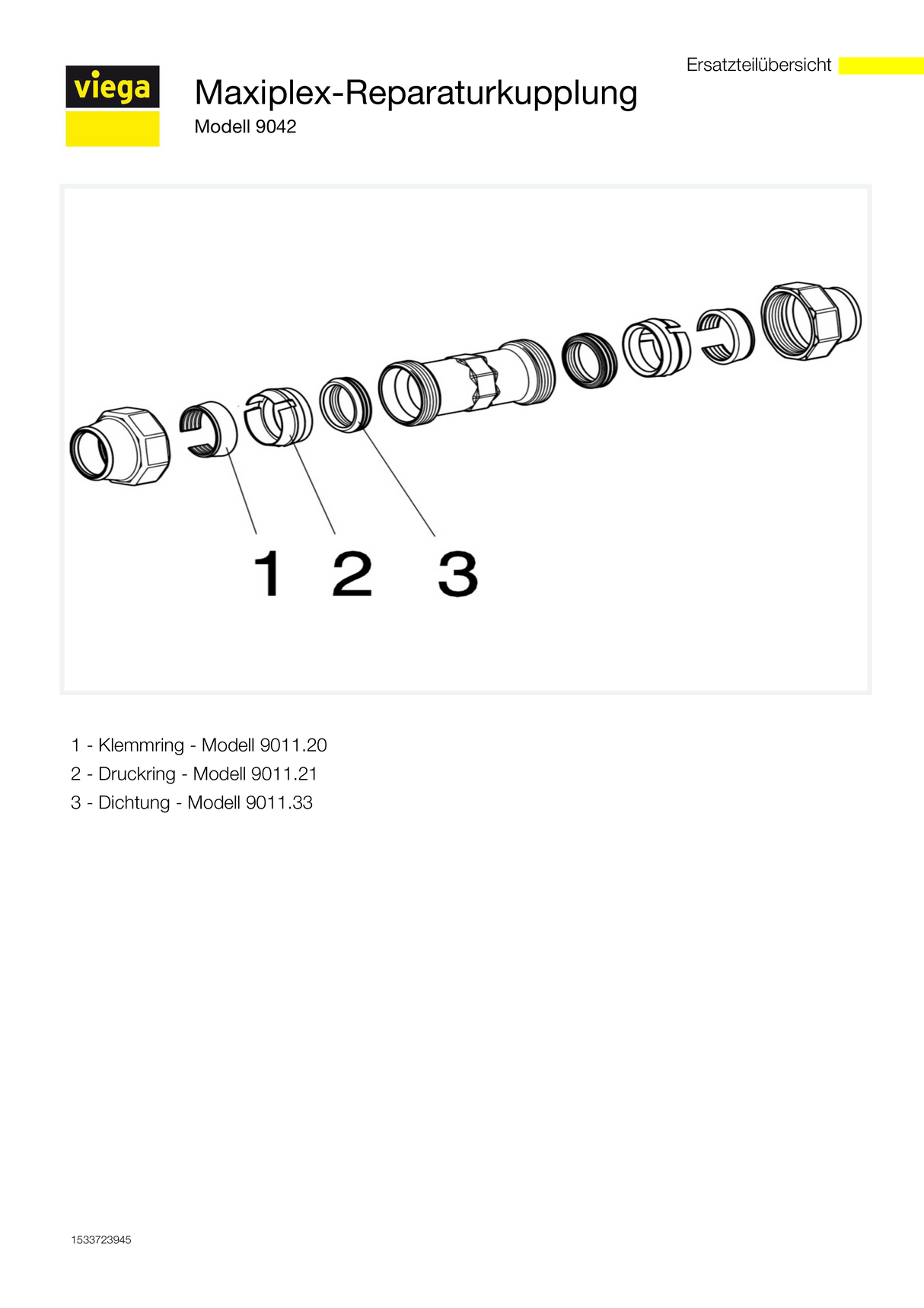 Viega Maxiplex-Reparaturkupplung Rotguss Modell 9042
