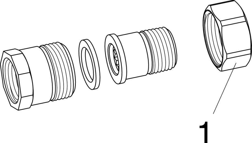 Viega Verschraubung Rotguss, flachdichtend, Modell 3331