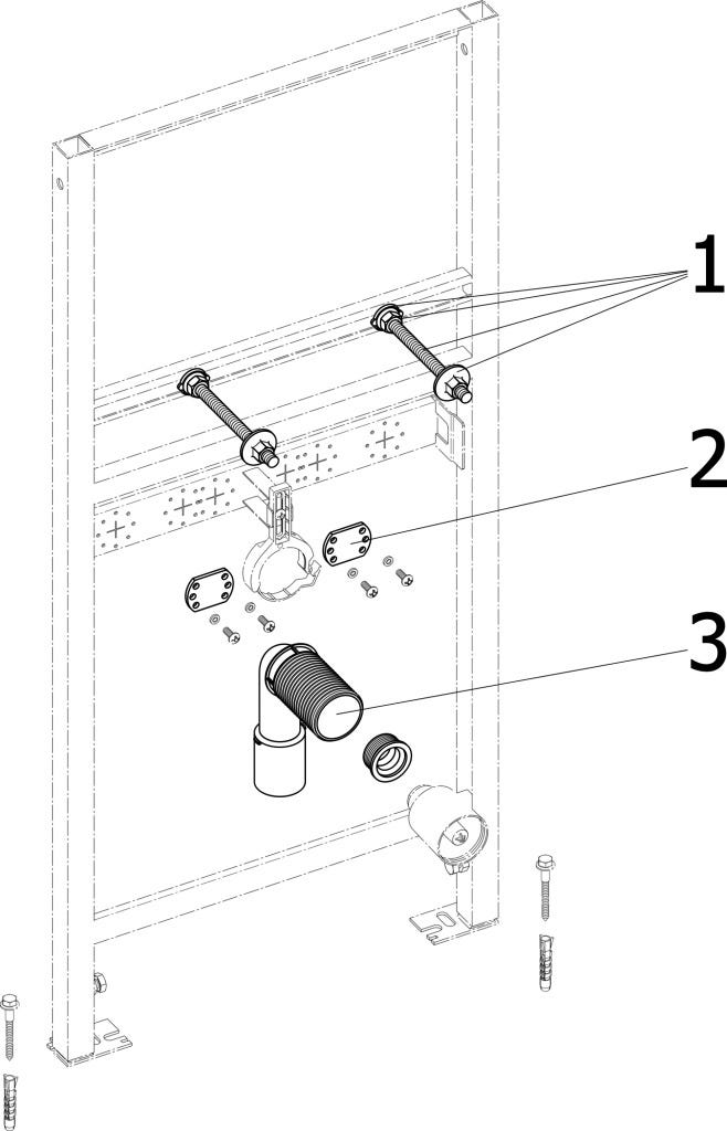Viega Waschtisch-Element Prevista Dry 8539 Objektvariante in 1120 mm