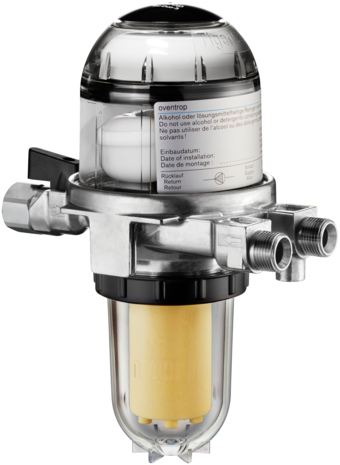 Kombination Heizölfilter und Heizölentlüfter Toc-Duo-3, tankseitig G 3/8 IG, brennerseitig G 3/8 AG, DN 10, für Saugbetrieb Einstrangsysteme