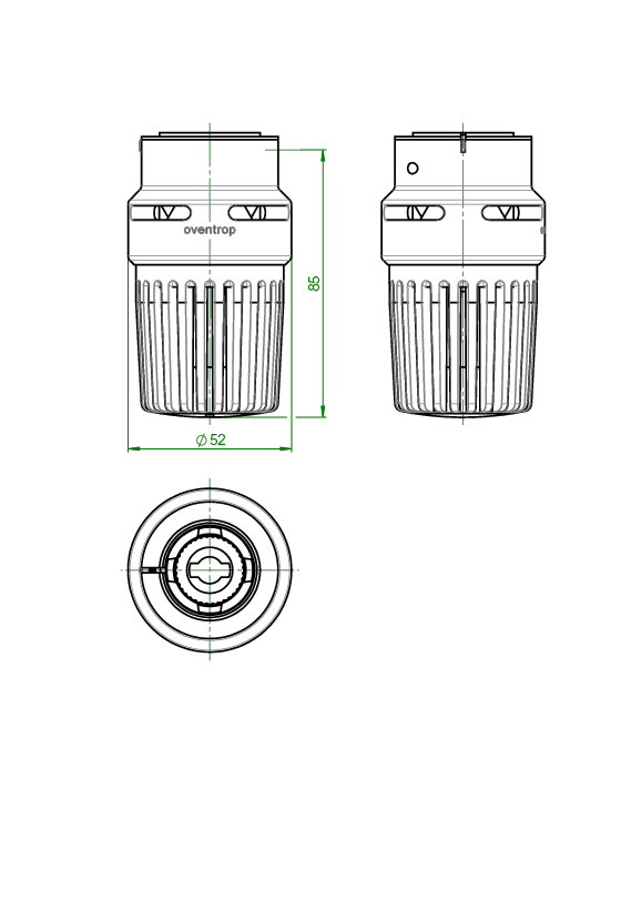 Thermostat Uni LHB M 30 x 1,5, 7-28 C, * 1-5, Flüssig-Fühler, weiß